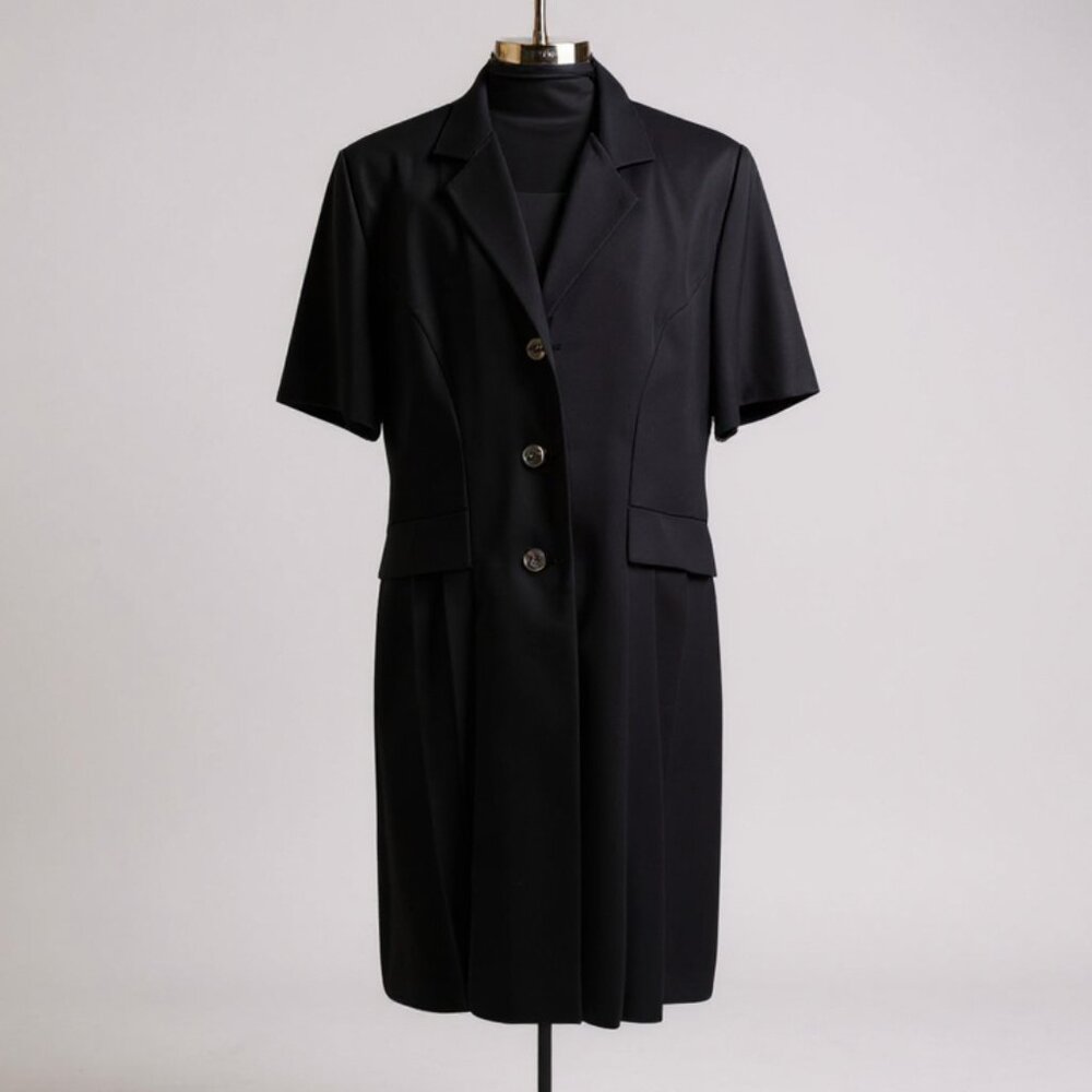 Vintage Fattaneh Bahari 2 Piece Black Blazer Dress Size 16 - Picture 15 of 15